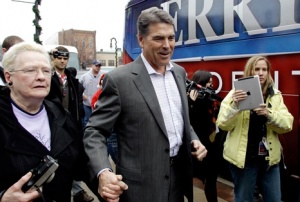 Rick Perry v zboroch v Iowe